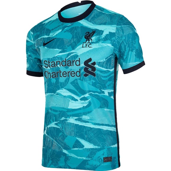 Nike Liverpool FC 2020/21 Away Stadium Jersey CZ2635-354 (Hyper Turquoise/Black) - Picture 1 of 5